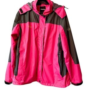 Wantdo Womens Pink Hooded Windbreaker XL Outdoors Athleisure Casual Hiking